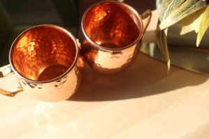 2 copper mugs